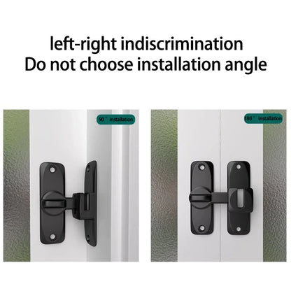 1pc Sliding Door Latch Home Security Latch Bolt Zinc Alloy 90 180 Degree Easy Install Lock Bathroom Sliding Door Bolt Latch