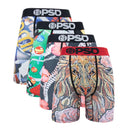4Pcs Sexy Men Underwear Boxer Shorts Print Boxershorts Panty Cueca Male Panties Lingerie Fashion Underpants man