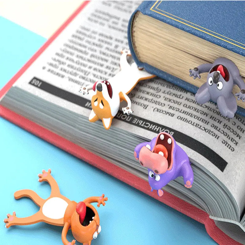 Creative Stationery Bookmarks 3D Stereo Cartoon Marker Animal Bookmarks Ocean Series Seal Octopus Cat Panda And Shiba Inu