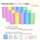 Mini Pocket Printer 5 Rolls Of Self-Adhesive Paper Portable Thermal Printer For Printer Suitable For Home Office Study And Work