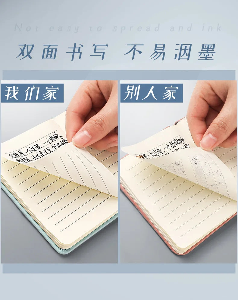 Mini A7 Pocket Notebook Handmade Leather 100Sheets Notepad Portable Travel Diary Planner Schedule Kawaii School Office Supplies