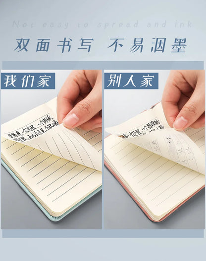 Mini A7 Pocket Notebook Handmade Leather 100Sheets Notepad Portable Travel Diary Planner Schedule Kawaii School Office Supplies