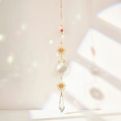 Colgante de cristal para jardín, atrapasol, campanillas de viento, prisma arcoíris, cadena de cristal para ventana, campana colgante, árbol de Navidad, decoración del hogar