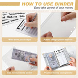 New A6 Budget Plan Notebook Cash Envelope Saving Money 6-Hole Binder for Financial Management A6 Loose-Leaf Notebook Binder