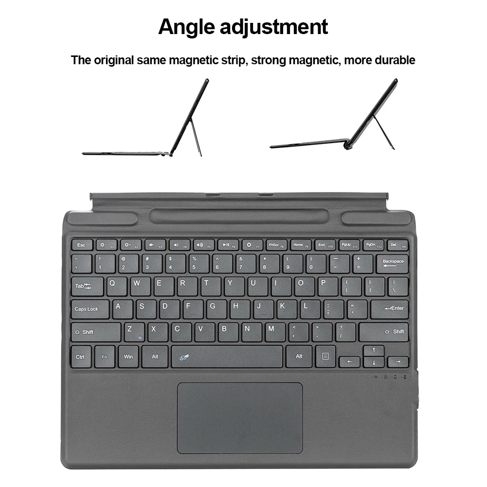 Bluetooth-compatible 5.0 Keyboard 3 Light Modes Gaming Keyboard 10m Operating Distance Magnetic Keyboard for Surface Pro8/X/Pro9