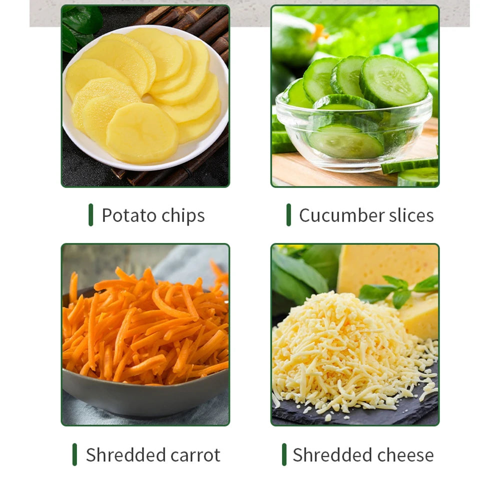 1000W Electric Vegetable Chopper Cutter 5-in-1 Stainless Steel Food Processor Kitchen Mixer Multifunctional Potato Slicer 220V
