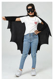 Deluxe Halloween Bat Cape Black Hairpin Mask Cape Costumes Carnival Party Children Unisex Cosplay Decorative Props