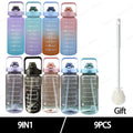 2025 Spring/Summer 2L Large Capacity Outdoor Plastic Bouncing Straw Sports Water Bottle Leak-proof Portable Refill Cups