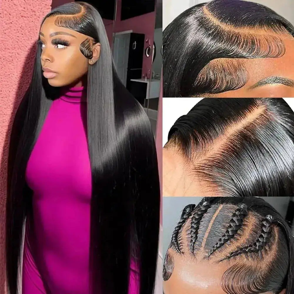 200 Density 13x4 13x6 HD Lace Frontal Human Hair Wigs Straight 360 Lace Frontal Wig Pre-Plucked 5x5 Closure Lace Wig Remy Hair