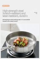 Titanium Stainless Steel Frying Pan Nonstick Wok Uncoated Pot Egg Steak Skillet Home Induction Cooker Gas Stove Kitchen Cookware