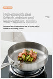 Titanium Stainless Steel Frying Pan Nonstick Wok Uncoated Pot Egg Steak Skillet Home Induction Cooker Gas Stove Kitchen Cookware