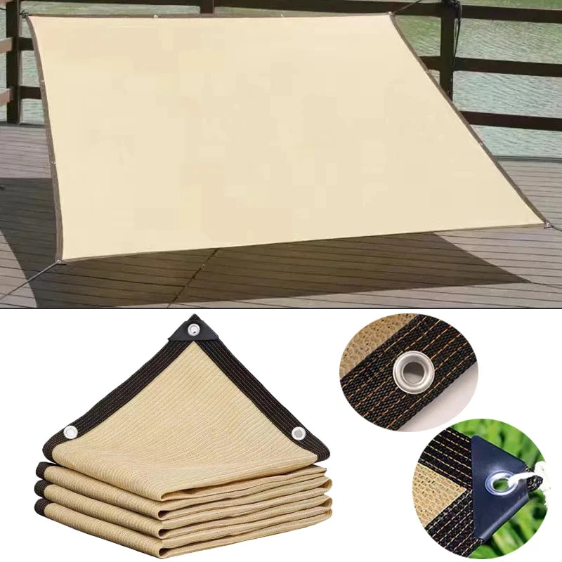 85% Shading HDPE Beige Sunshade Net Garden Plant Shed Shading Sail UV Protection Outdoor Pergola Sun Cover Swimming Pool Awning