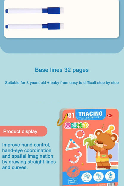 Reusable Magic Practice Copybook Control Training Book Magical Tracing Workbook Children Montessori Drawing Education Stationery