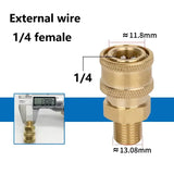 Juego de adaptadores para hidrolavadoras, conector rápido, acero inoxidable, conectores macho y hembra, accesorios para mangueras de 1/4" 