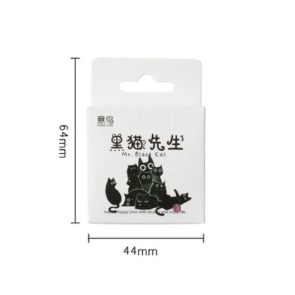 Mr. Paper 46pcs/Box Kawaii Black Cat Stickers Items Decoration DIY Handbook Stickers Boxed Cute Stickers Korean Stationery