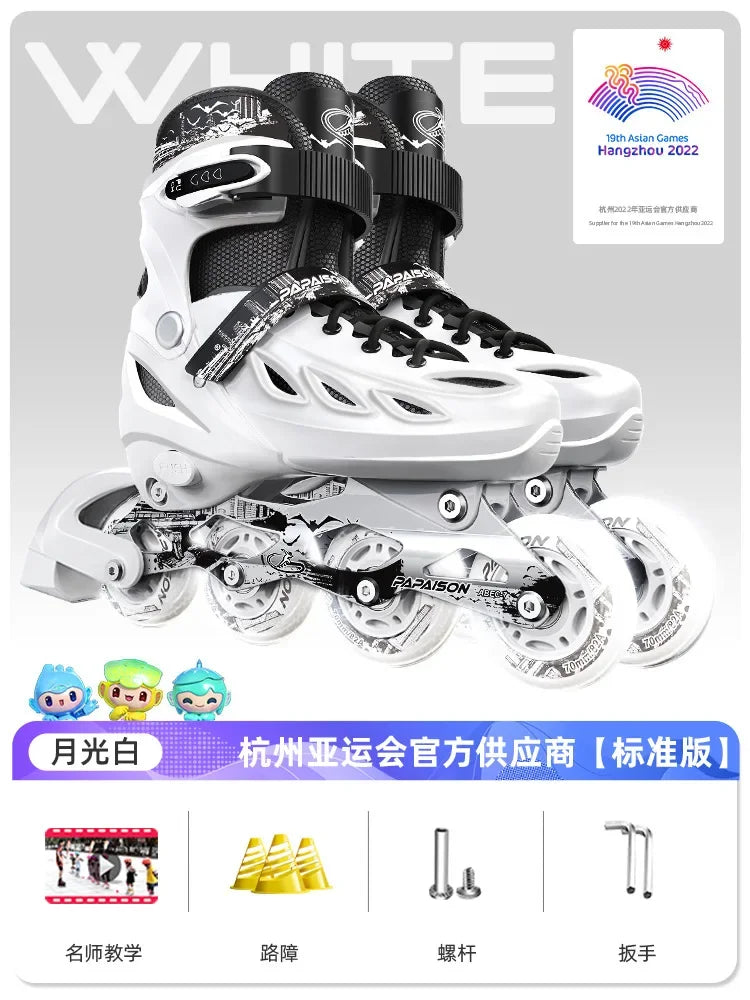 Adjustable Inline Roller Skate Shoes Professional Flashing Sliding Sneaker Outdoor Racing Speed Skating 4 Wheels Shoes Gifts