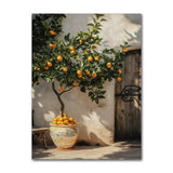 Retro Mediterranean Greece Landscape Poster Canvas Painting Wall Art Pictures Home Decoration Italian Lemon Orange Olive Tree