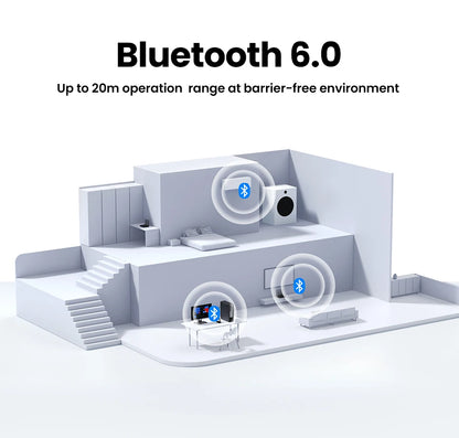 USB Bluetooth Adapter, Bluetooth 6.0 Dongle for PC Windows 11/10/8.1, Bluetooth Receiver & Transmitter for Keyboard/Mouse