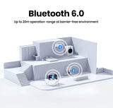 USB Bluetooth Adapter, Bluetooth 6.0 Dongle for PC Windows 11/10/8.1, Bluetooth Receiver & Transmitter for Keyboard/Mouse