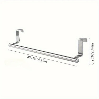 Towel Rack Over Door Towel Bar Hanging Holder Kitchen Towel Rack Stainless Steel Bathroom Kitchen Cabinet non-drilling rack