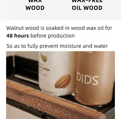 Estantes de baño para inodoro de nogal con trípode. No requiere perforación. Estilo nórdico. Madera maciza pura, resistente al agua y a la humedad.