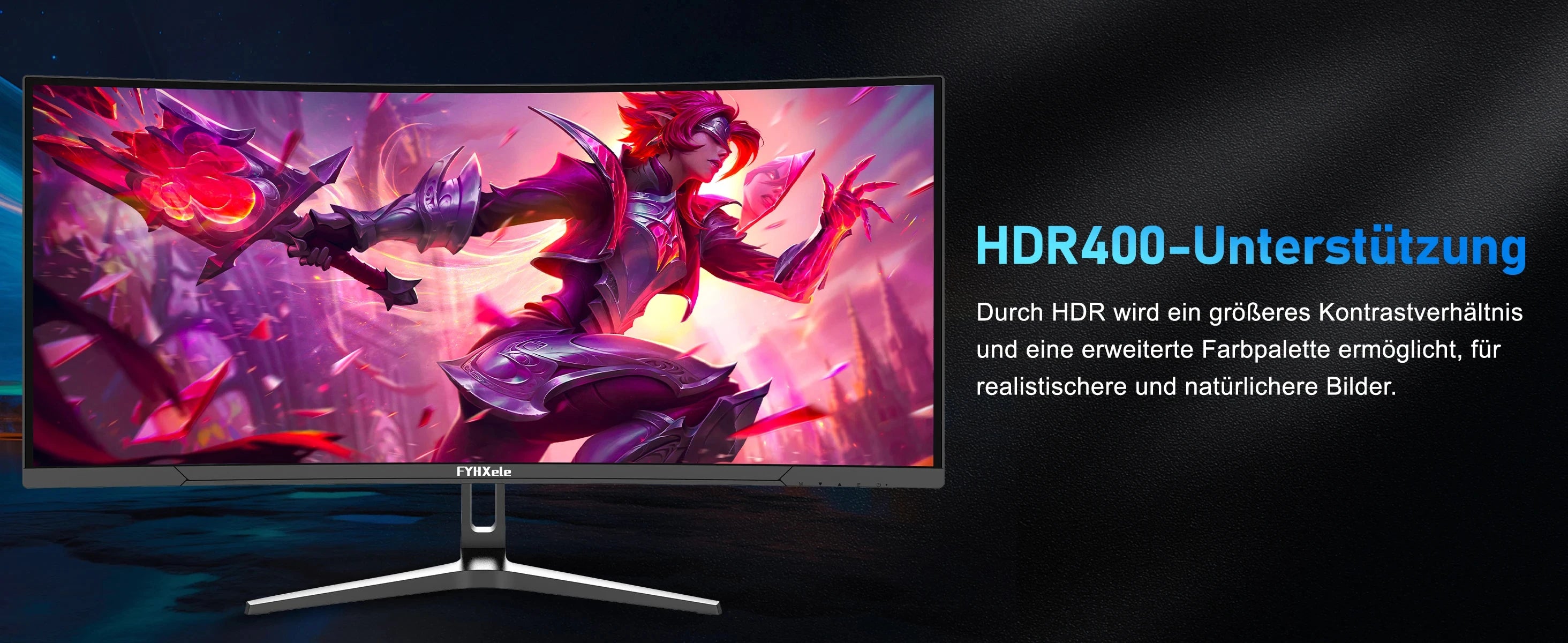 FYHXele 34 inch 99% sRGB Gaming Office Curved Screen 165Hz Refresh Rate 1ms High Reaction Speed Equipped With 3440*1440P Resolution HDMI or DP Interface 21::9 Proportional Screen