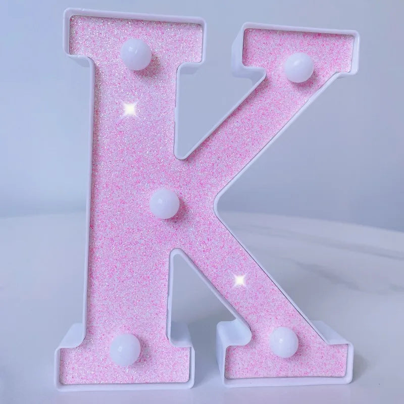 Pink Romantic Luxury LED Light 6.3-inch Pink Decorative Alphabet Number Light Battery Powered Christmas Decorative Light Wedding