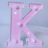 Pink Romantic Luxury LED Light 6.3-inch Pink Decorative Alphabet Number Light Battery Powered Christmas Decorative Light Wedding