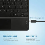 Wireless Backlit Bluetooth with Touchpad Ultra Slim 7-Colors Backlit Keyboard Portable Rechargeable Keyboard for ipad