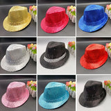 Stylish Unisex Hemming Sun Carnival Hat Unisex Stage Performance Sequins Hat