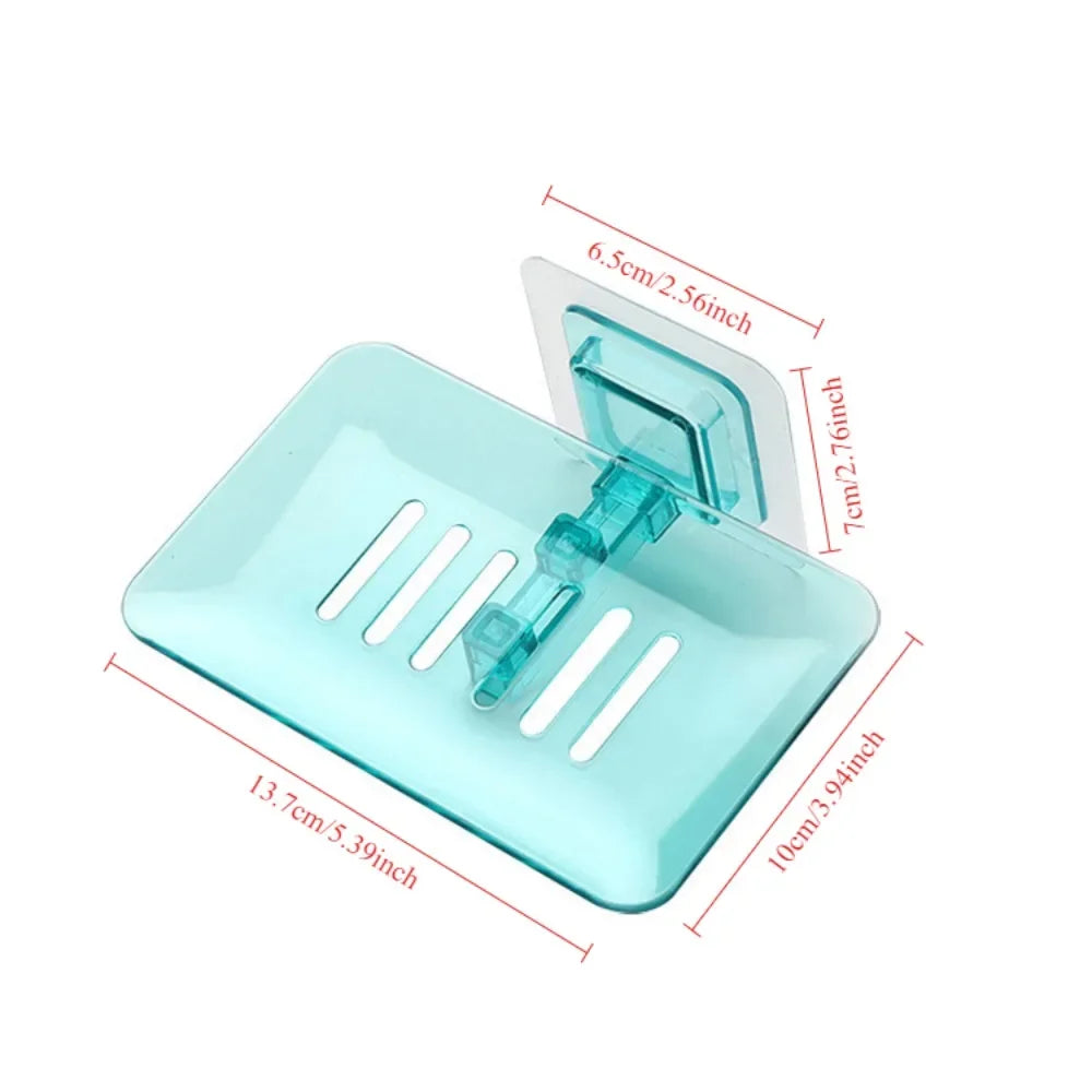 New Soap Rack No Drilling Wall Mounted Double Layer Holder Soap Sponge Dish Bathroom Accessories Dishes Self Adhesive