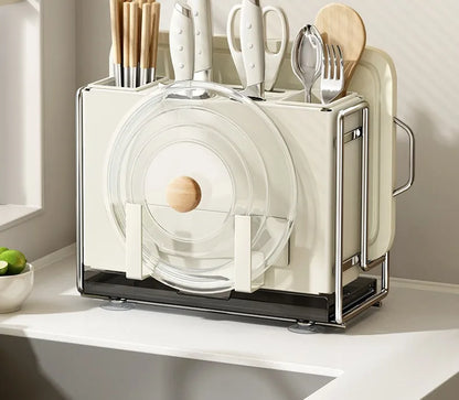 Kitchen Knife Rack Wall-mount Cutting Board Storage Racks Household Multifunctional Countertop Chopping Board Storage Rack