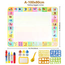 100x80CM Magic Water Drawing Mat with Reusable Magic Pens Doodle Montessori Painting Board Educational Toys Kids Gifts 39X31in