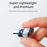 120W USB C OTG Adapter USB To Type C Data Transfer Charging Adapter 10Gbps USB Female To Type C Male Connector for IPhone 16 15