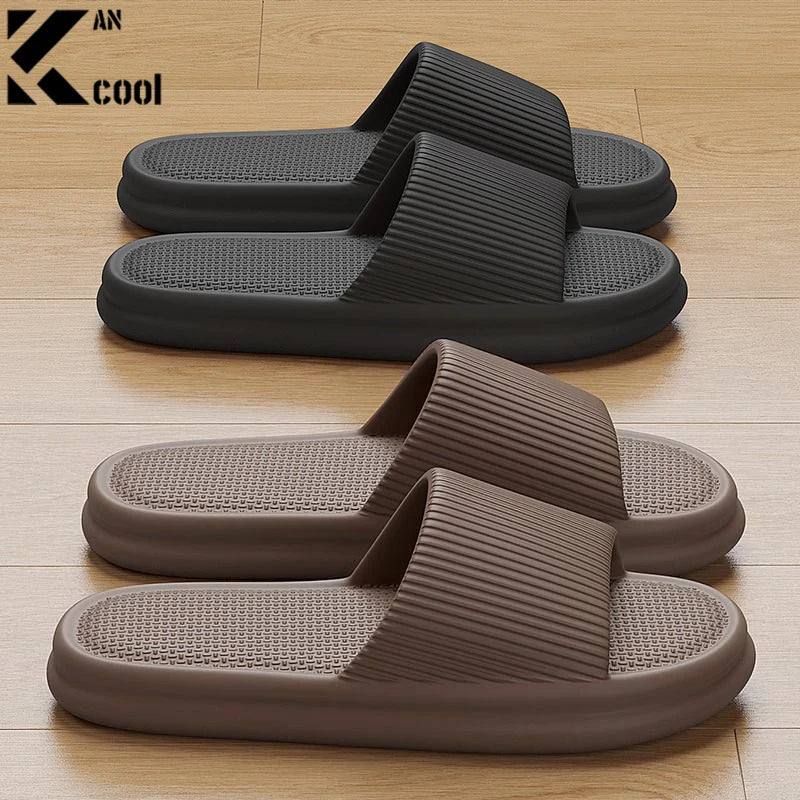 Fashion Men's Women's Sandals Anti-Slip Wear-Resistant EVA Thick Sole Comfortable Home Slippers Bathroom Bath Flip-Flops