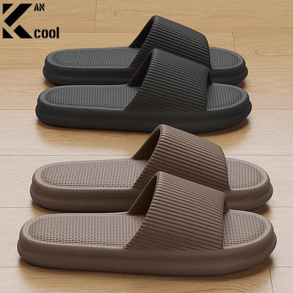 Fashion Men's Women's Sandals Anti-Slip Wear-Resistant EVA Thick Sole Comfortable Home Slippers Bathroom Bath Flip-Flops