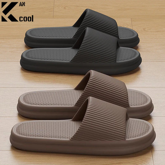 Fashion Men's Women's Sandals Anti-Slip Wear-Resistant EVA Thick Sole Comfortable Home Slippers Bathroom Bath Flip-Flops