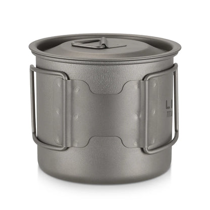 Taza de agua ultraligera de titanio Lixada con asa plegable, portátil para exteriores, camping, picnic, 300 ml/350 ml/550 ml/650 ml