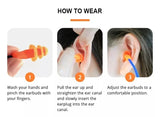 Soft Silicone Corded Ear Protector Soundproof Earmuffs Noise Protection Earplugs Sleep Snoring Reusable Ear Plugs