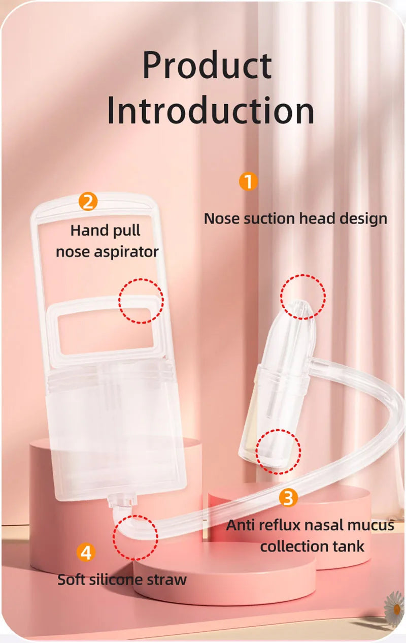 New Fashion Baby Nasal Aspirator Powerful Hand Pump and Non-invasive Nose Tip Hygienic & Comfortable Nose Suction for Baby