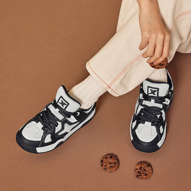 Xtep Star-X Skateboarding Shoes For Women 2024 Spring Comfortable Women's Leisure Shoes Thick Sole Outdoor Shoes 876118310003