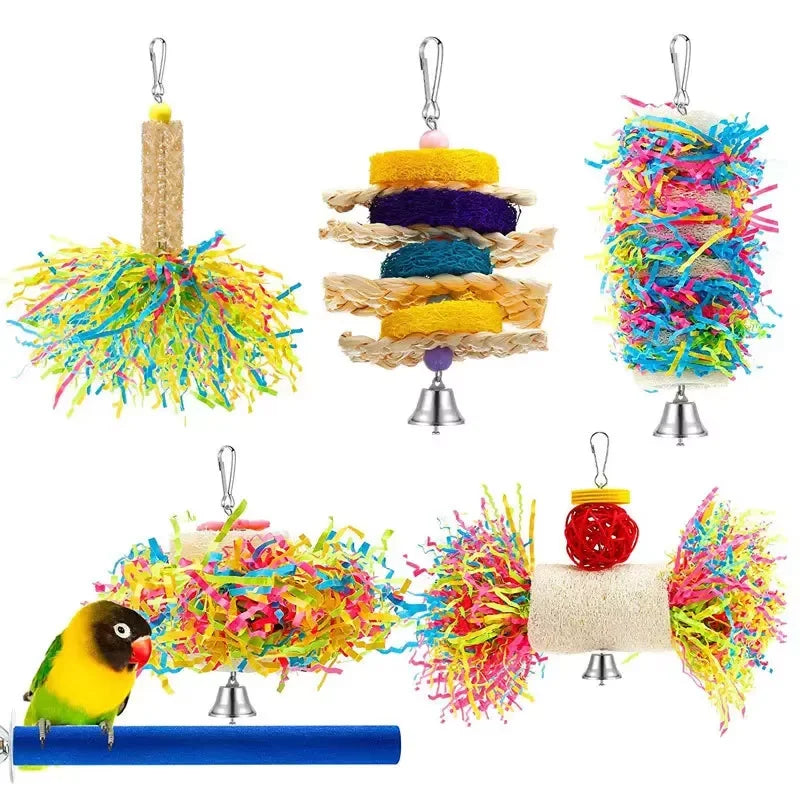Parrot Toy Set, Bird Supplies, Bird Supplies, Ferrules, Bird Toy Combination Set