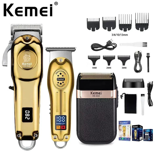 Kemei KM-678 KM-2024 KM-2628 Professional Electric Hair Clippers Beard Clipper Rechargeable Men's Shaver Hair Trimmer Kit