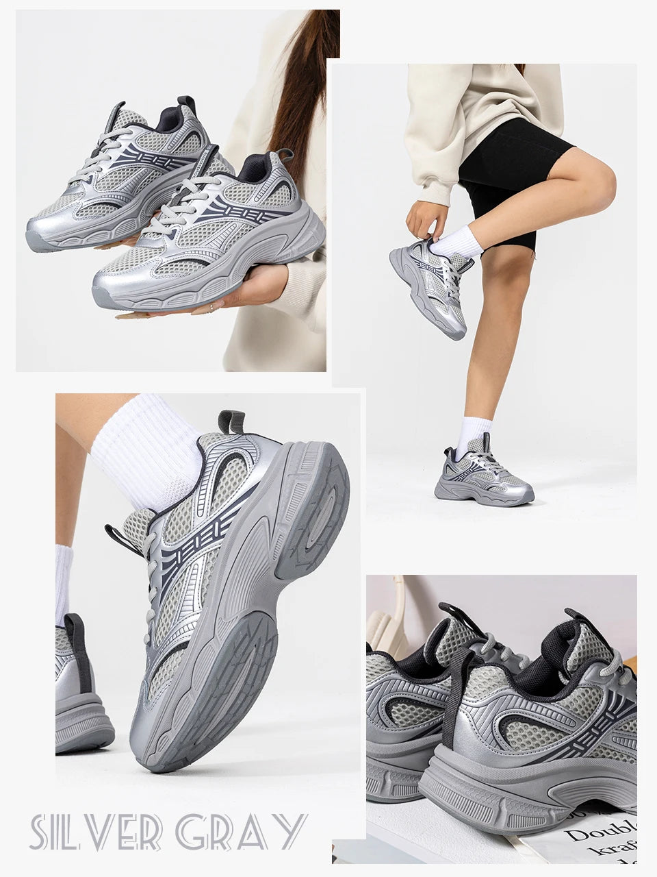 Baasploa Women Running Shoes 35-42 Fashion Lightweight Mesh Breathable Sport Shoes Comfort Soft Female Outdoor Casual Sneakers