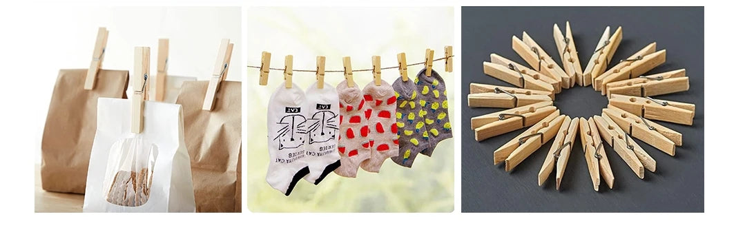 20 pinzas de bambú natural para ropa, pinzas para fotos, pinzas de madera para manualidades, bodas y fiestas, envío directo
