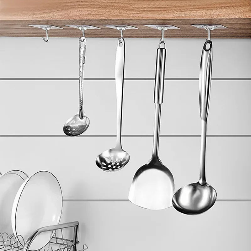 Transparent Self Adhesive Wall Hooks Heavy Duty Multi-Purpose Wall Hook Key Holder Towel Holder For Kitchen Bathroom Accessories