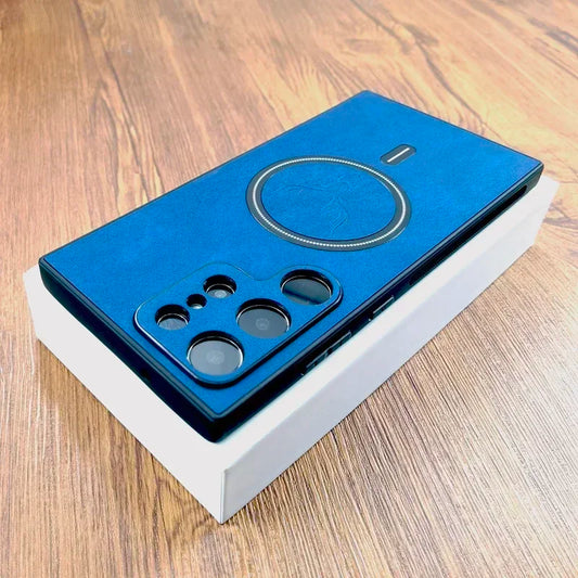 Vintage Leather Case For Magsafe Wireless Charging For Samsung Galaxy S24 S23 S22 S21 Ultra Plus FE Note 20 S 23 S23Ultra Covers