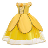 2025 Cosplay Belle Princess Dress Girls Dresses For Beauty and beast Party Clothing Magic stick crown Costume 3-12Y