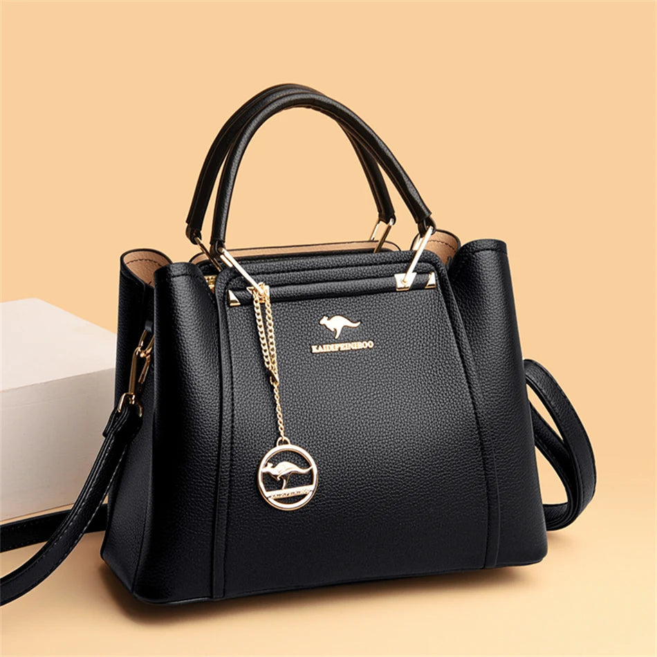 2024 Luxury Women Designer 3 Layers Shoulder Crossbody Bag Ladies Large Capacity Leather Handbags Shopper Brand Messenger Totes