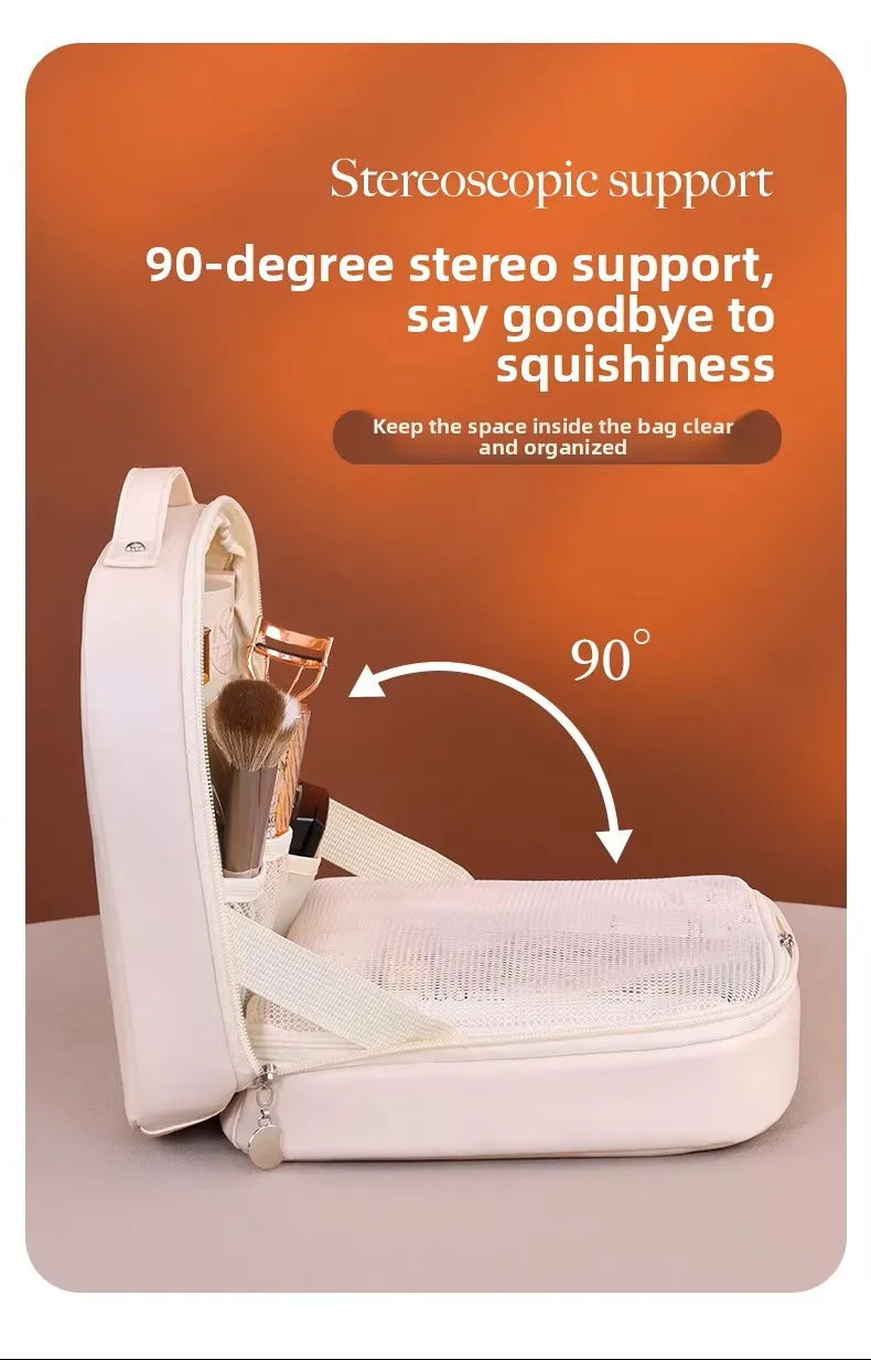 Professional Stand up Cosmetic Bag Large Capacity Travel Toiletry Organizer With Multiple Compartments Portable Storage Pouch